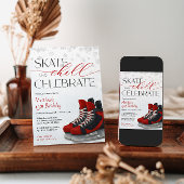 Ice Skating Teen Boy's Hockey Birthday Invitation Einladung
