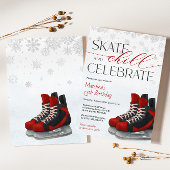 Ice Skating Teen Boy's Hockey Birthday Invitation Einladung