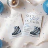 Ice Skating Teen Boy's Hockey Birthday Invitation Einladung