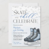 Ice Skating Teen Boy's Hockey Birthday Invitation Einladung (Vorderseite)
