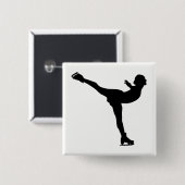 Ice Skating Woman Button (Vorne & Hinten)