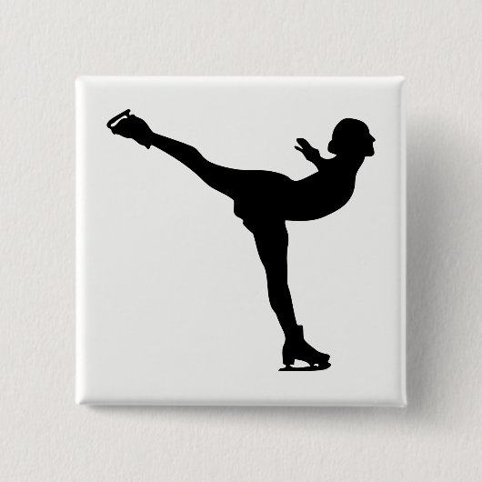 Ice Skating Woman Button (Vorderseite)