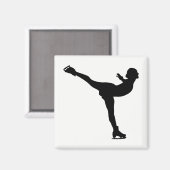 Ice Skating Woman Magnet (Vorderseite/Rückseite)