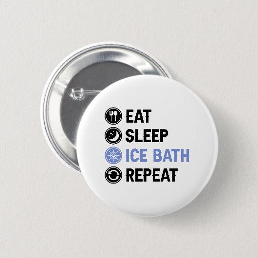 Ice Sleep Ice Bath Wim Hof Kalte Dusche Iceman Button (Vorne & Hinten)