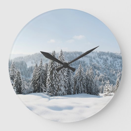 Ice & Snow | Allgäu Bavaria Germany Große Wanduhr (Vorderseite)