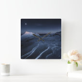 Ice & Snow | Kiso-Komagatake Plateau, Japan Alps Quadratische Wanduhr (Zuhause)