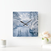 Ice & Snow | Königssee Lake, Germany Quadratische Wanduhr (Zuhause)