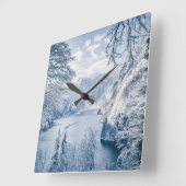 Ice & Snow | Königssee Lake, Germany Quadratische Wanduhr (Winkel)