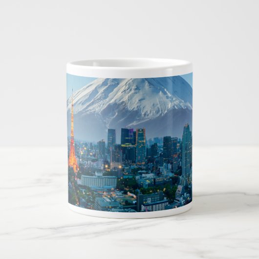 Ice & Snow | Mt. Fuji & Tokyo Skyline Jumbo-Tasse (Vorderseite)