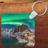 Ice & Snow | Northern Lights, Norway Schlüsselanhänger (Rückseite)