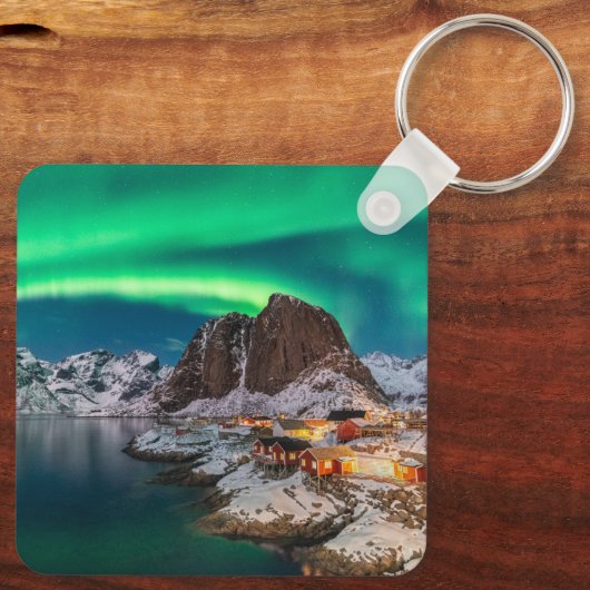 Ice & Snow | Northern Lights, Norway Schlüsselanhänger (Rückseite)