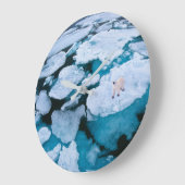 Ice & Snow | Polar Bear, Arctic Ocean, Svalbard Große Wanduhr (Winkel)