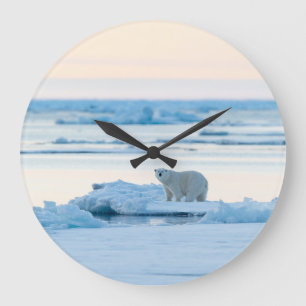 Ice & Snow Polar Bear Iceberg Norway Große Wanduhr