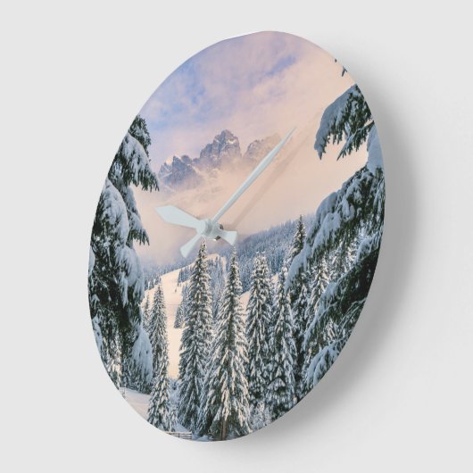 Ice & Snow | Rosengarten, Germany Große Wanduhr (Winkel)