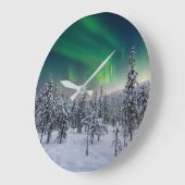 Ice & Snow | Winter Landscape, Finland Große Wanduhr (Winkel)