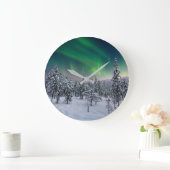 Ice & Snow | Winter Landscape, Finland Große Wanduhr (Zuhause)