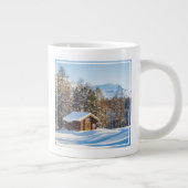 Ice & Snow | Winter Log Cabin Swiss Alps Jumbo-Tasse (Rechts)