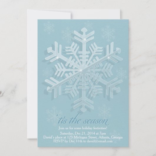 Ice Snowflake Feiertag Einladung (Vorderseite)