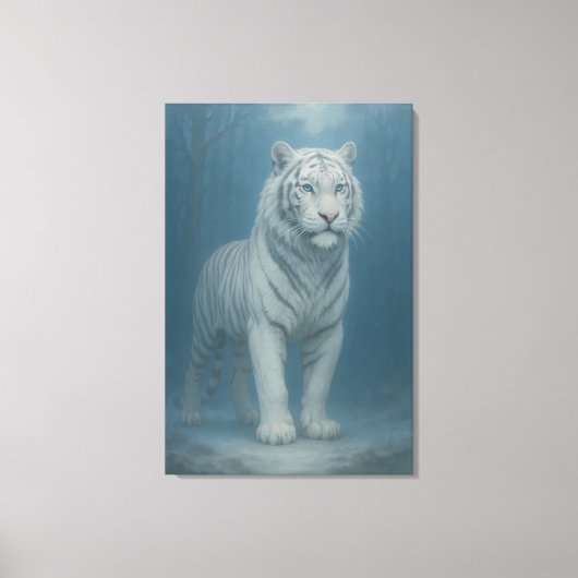 Ice Spirit White Tiger – Mystic Guardian of Calm P Leinwanddruck (Vorderseite)