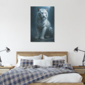 Ice Spirit White Tiger – Mystic Guardian of Calm P Leinwanddruck (Insitu (Schlafzimmer))