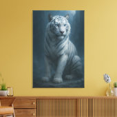 Ice Spirit White Tiger – Mystic Guardian of Calm P Leinwanddruck (Insitu (Wohnzimmer))