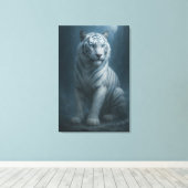 Ice Spirit White Tiger – Mystic Guardian of Calm P Leinwanddruck (Insitu (Holzboden))