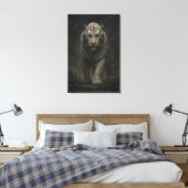 Ice Spirit White Tiger – Mystic Guardian of Calm P Leinwanddruck (Insitu (Schlafzimmer))