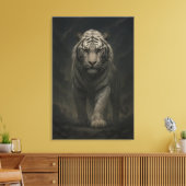 Ice Spirit White Tiger – Mystic Guardian of Calm P Leinwanddruck (Insitu (Wohnzimmer))