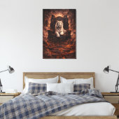 Ice Spirit White Tiger – Mystic Guardian of Calm P Leinwanddruck (Insitu (Schlafzimmer))