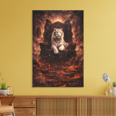 Ice Spirit White Tiger – Mystic Guardian of Calm P Leinwanddruck (Insitu (Wohnzimmer))
