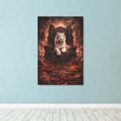 Ice Spirit White Tiger – Mystic Guardian of Calm P Leinwanddruck (Insitu (Holzboden))