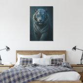 Ice Spirit White Tiger – Mystic Guardian of Calm P Leinwanddruck (Insitu (Schlafzimmer))