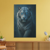 Ice Spirit White Tiger – Mystic Guardian of Calm P Leinwanddruck (Insitu (Wohnzimmer))
