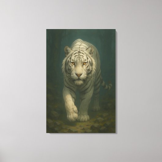 Ice Spirit White Tiger – Mystic Guardian of Calm P Leinwanddruck (Vorderseite)