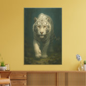 Ice Spirit White Tiger – Mystic Guardian of Calm P Leinwanddruck (Insitu (Wohnzimmer))