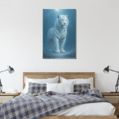 Ice Spirit White Tiger – Mystic Guardian of Calm P Leinwanddruck (Insitu (Schlafzimmer))