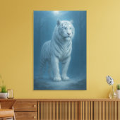 Ice Spirit White Tiger – Mystic Guardian of Calm P Leinwanddruck (Insitu (Wohnzimmer))