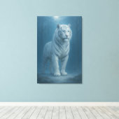 Ice Spirit White Tiger – Mystic Guardian of Calm P Leinwanddruck (Insitu (Holzboden))