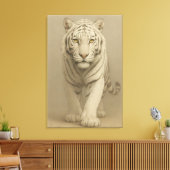 Ice Spirit White Tiger – Mystic Guardian of Calm P Leinwanddruck (Insitu (Wohnzimmer))