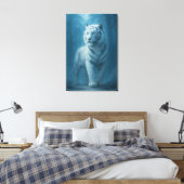 Ice Spirit White Tiger – Mystic Guardian of Calm P Leinwanddruck (Insitu (Schlafzimmer))