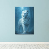 Ice Spirit White Tiger – Mystic Guardian of Calm P Leinwanddruck (Insitu (Holzboden))