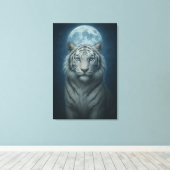 Ice Spirit White Tiger – Mystic Guardian of Calm P Leinwanddruck (Insitu (Holzboden))