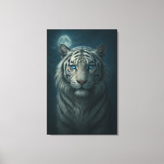 Ice Spirit White Tiger – Mystic Guardian of Calm P Leinwanddruck (Vorderseite)