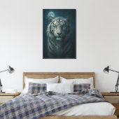 Ice Spirit White Tiger – Mystic Guardian of Calm P Leinwanddruck (Insitu (Schlafzimmer))