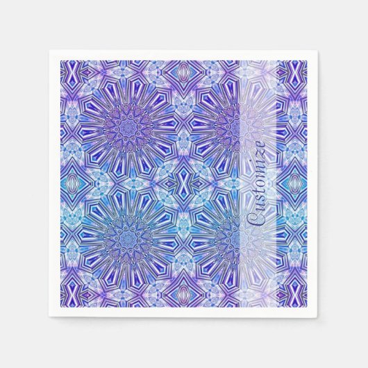 Ice Star Kaleidoscope Pattern Napkins Serviette (Vorderseite)