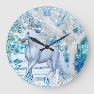 Ice Unicorn Wall Clock Große Wanduhr
