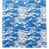 Ice Water Blue Camouflage Duschvorhang (Vorderseite)