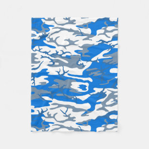 Ice Water Blue Camouflage Fleecedecke