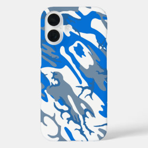 Ice Water Blue Camouflage Telefoncase iPhone 16 Hülle