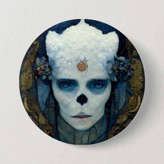 Ice Witch Fantasy Sci-Fi Kunst Button (Vorderseite)